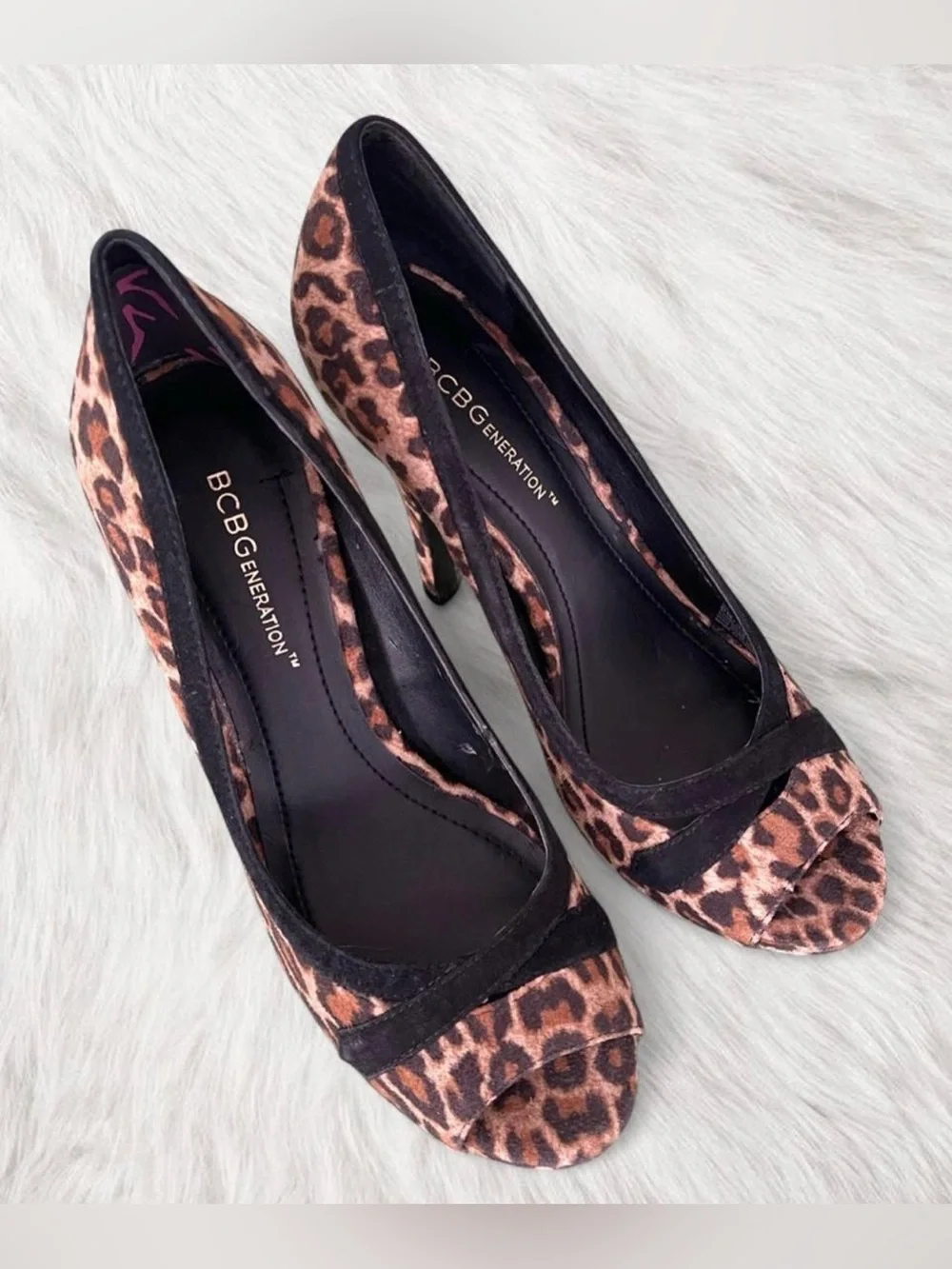 BCBGeneration Women’s Cierra Leopard Suede Heels - Picture 1 of 3